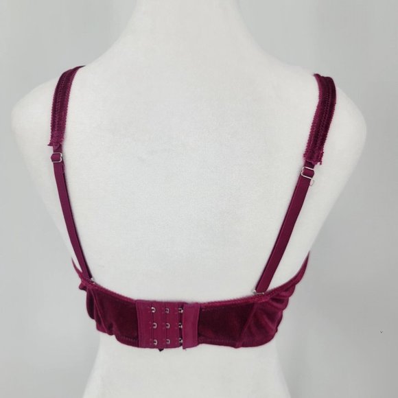 Out From Under Velvet Crop Top Corset Top Red Burgundy Women's Size Large - Picture 5 of 7